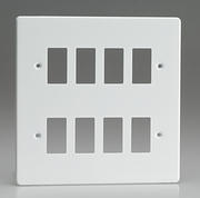 8 Gang Grid Plate - White