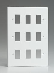 9 Gang Grid Plate - White