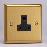 Varilight - Round 3 Pin Socket - Classic Brushed Brass - Black product image 2
