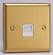 Varilight - Telephone Sockets - Classic Brushed Brass - White product image 2