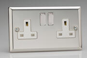 Mirror Chrome - Switched Sockets with Chrome/White Inserts product image