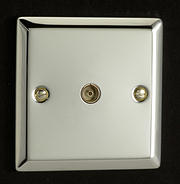 TV Coaxial Aerial Socket - Chrome