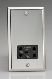 Mirror Chrome - Shaver Socket with Black Insert product image