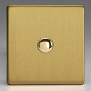European Push On/Off Impulse Switch - Brushed Brass product image