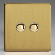 European Push On/Off Impulse Switch - Brushed Brass product image 2