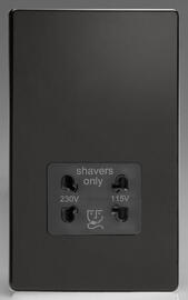 Piano Black - Dual Voltage Shaver Socket 115/230v product image
