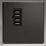 Piano Black - Quad USB Charger Outlet product image