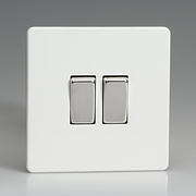 2 Gang 1 x Intermediate 1 x 2 way Light Switch - Premium White