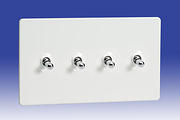 4 Gang 2 Way Toggle Light Switch - Premium White