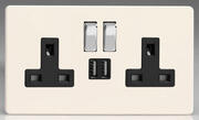 Varilight - USB Sockets - Primed - Black/Chrome product image