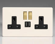 Varilight - USB Sockets - Primed - Black/Brass product image