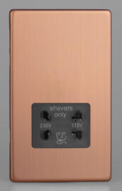 Brushed Copper - Dual Voltage Shaver Sockets 115/230v product image 3