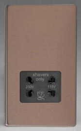 Brushed Bronze - Dual Voltage Shaver Socket 115/230v product image 2