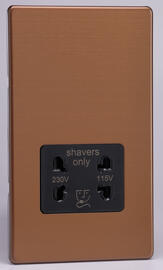 Bronze - Dual Voltage Shaver Socket - Screwless product image
