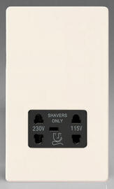 Varilight - Primed - Black - Dual Voltage Shaver Socket product image