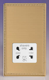 Jubilee - Adams Bead Brushed Brass Dual Voltage Shaver Socket product image
