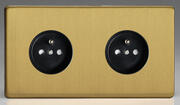 European Sockets with Pin Earth - Brushed Brass product image 2
