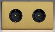 European Sockets with Schuko Earth - Brushed Brass product image 2