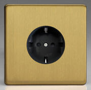 European Sockets with Schuko Earth - Brushed Brass product image
