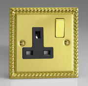 Georgian Brass - Switched Sockets with Black/Brass Inserts product image 2