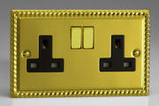 Georgian Brass - Switched Sockets with Black/Brass Inserts product image