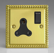 Georgian Brass - Round Pin Sockets - Black Inserts product image 3