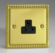 Georgian Brass - Round Pin Sockets - Black Inserts product image