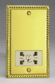 Georgian Brass - Shaver Sockets with White Inserts product image
