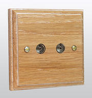 Kilnwood - Coaxial Sockets - Limed Oak Finish product image