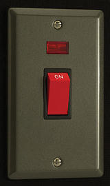 45 Amp DP Switch + Neon (Vertical Twin Plate) - Graphite