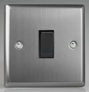 Varilight - Brushed Stainless Steel - Black - Light Switches product image