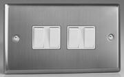 Varilight - Brushed Stainless Steel - White - Light Switches product image 5