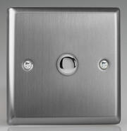 Varilight - Brushed Stainless Steel - 6A 1 Way Push to Make Momentary Switches product image