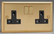 Victorian Brass - Switched Sockets - Black/Brass Inserts product image