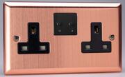 Varilight - 13 Amp 2 Gang Twin WiFi Switched Socket - Brushed Copper - Black product image