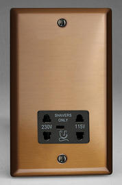 Brushed Bronze - Dual Voltage Shaver Socket 115/230v product image