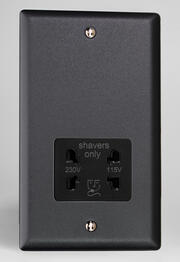 Matt Black - Dual Voltage Shaver Socket 115/230v - Screwed product image