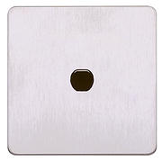 Edge Toggle Switch Front Plate 1 Module - Brushed Stainless Steel