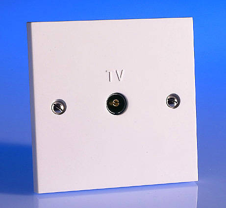 TV Coaxial Aerial Socket - White