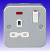 13A 1 Gang DP Switched Socket + Neon - Metalclad