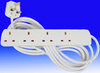 4 Gang Extension Lead 5m Lead - White