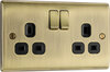 13 Amp 2 Gang DP Switched Socket - Nexus - Antique Brass