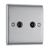 All Twin - FM Aerial Socket TV and Satellite Sockets - Brushed Steel product image