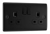 13 Amp 2 Gang DP Switched Socket - Nexus - Matt Black