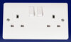 13 Amp 2 Gang Switched Socket - White