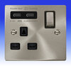 All Single with USB Sockets - Brushed Chrome product image