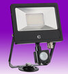 20W LED Floodlight - Colour Switchable c/w PIR - Black