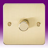 1 Gang 2 Way 5-150W LED Intelligent Dimmer - Brushed Brass