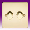 All 2 Gang Dimmers - Brass product image