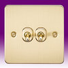 All 2 Gang Light Switches - Brushed Brass product image